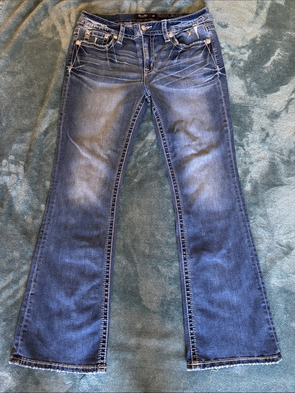 Miss Me Blue Faded Flare Jeans